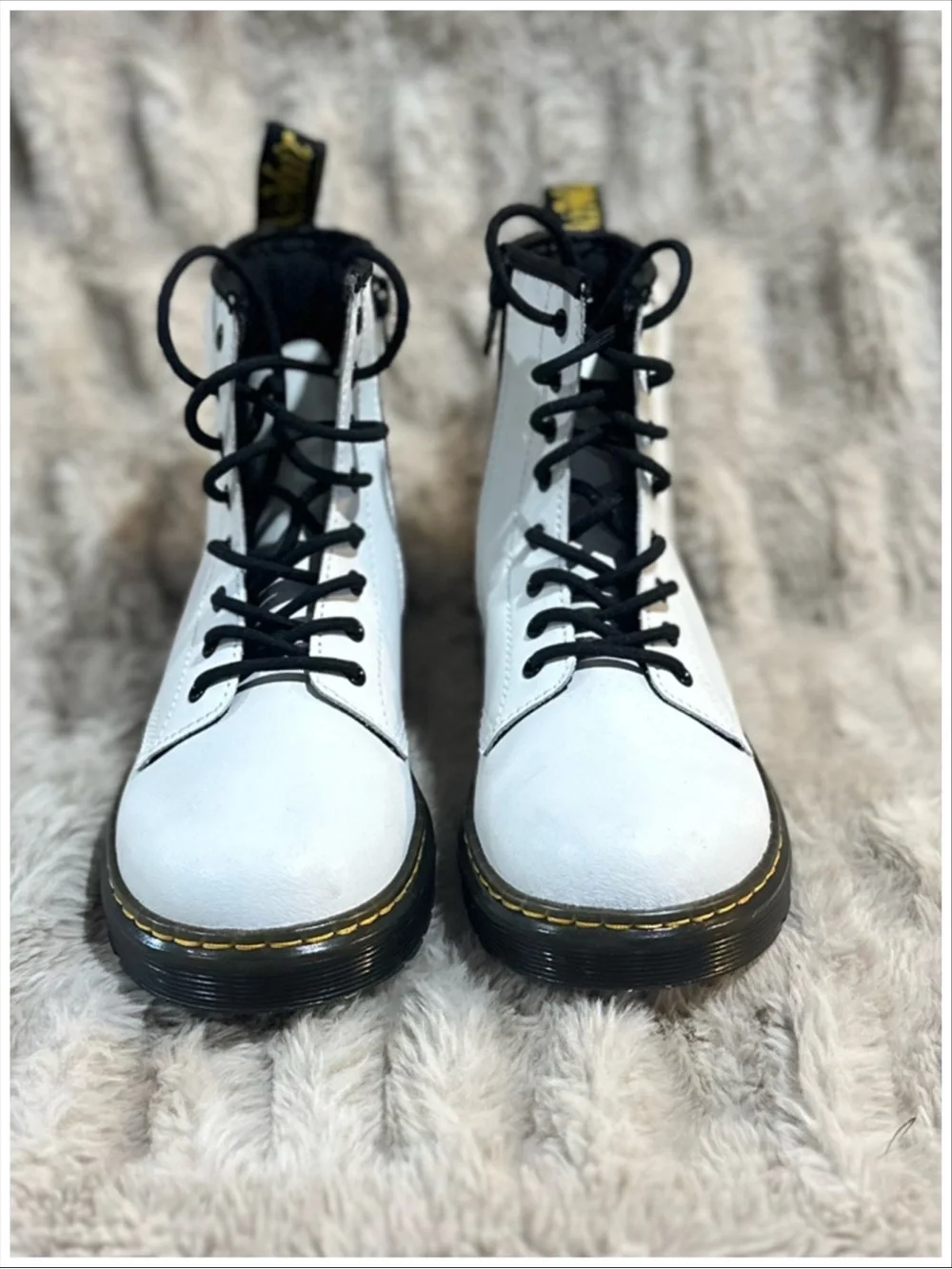 Dr. Martens Zavala J White Combat Boots – Big Kids/Youth Size 3 ~ Item #S4300